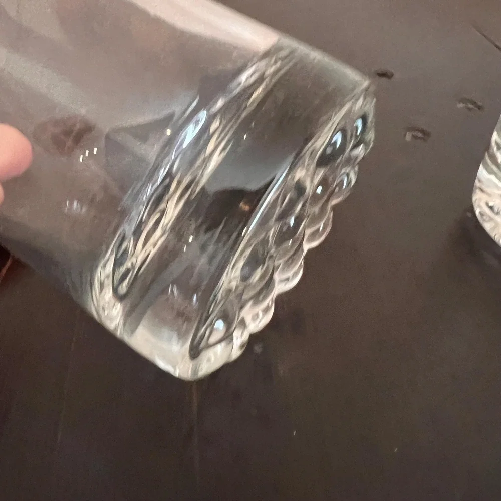 VTG Heavy Bubble Base Highball Glasses Set of 2, Mid Century Modern goblets